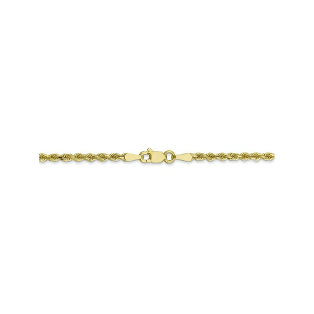 Noble Collections 10K Yellow Gold Diamond-Cut Rope Chain 2mm 
